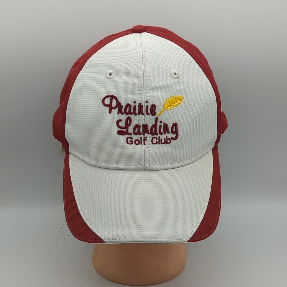 Prairie Landing Golf Club Hat 2012 Member Imperial High Tech White Red Cap Golf